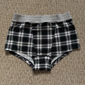 Black & White Plaid High-Waist Briefs